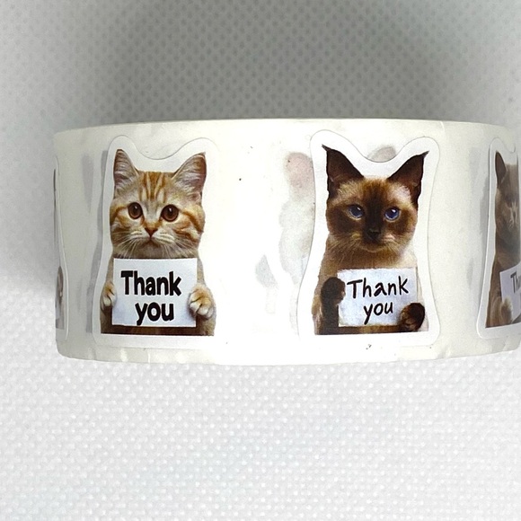 unbranded Other - Let 500 Kitties Do the Talking on Your Packages - Cat “Thank You” Sticker Roll